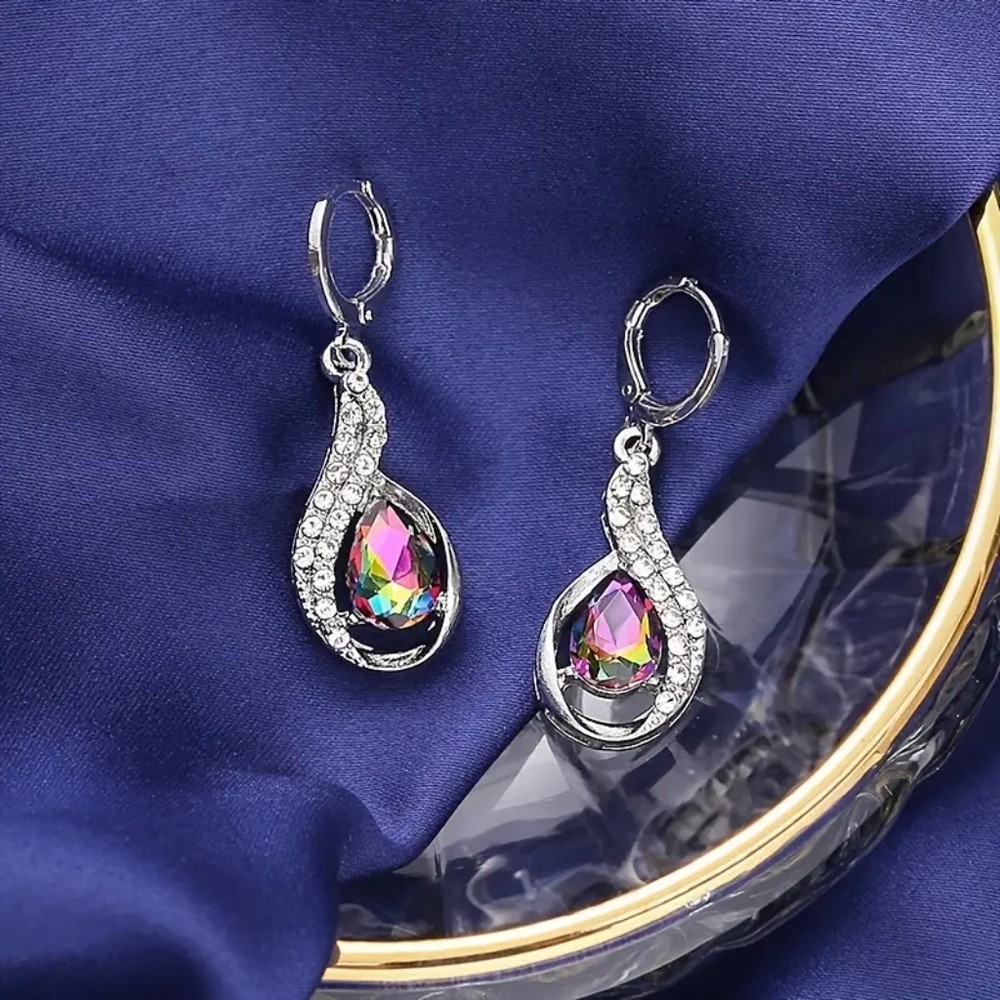 Colorful gemstone drop dangle